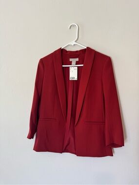H&M Deep Red Open-Front Blazer
